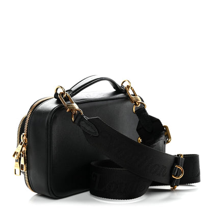 Calfskin Monogram Embossed Utility Crossbody Black