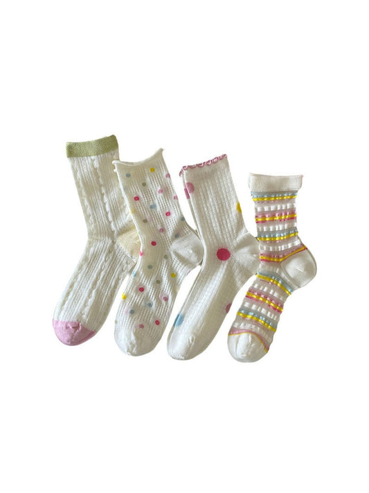 Rufia - Colorful Mesh Crew Socks - Breezy &amp; Fun