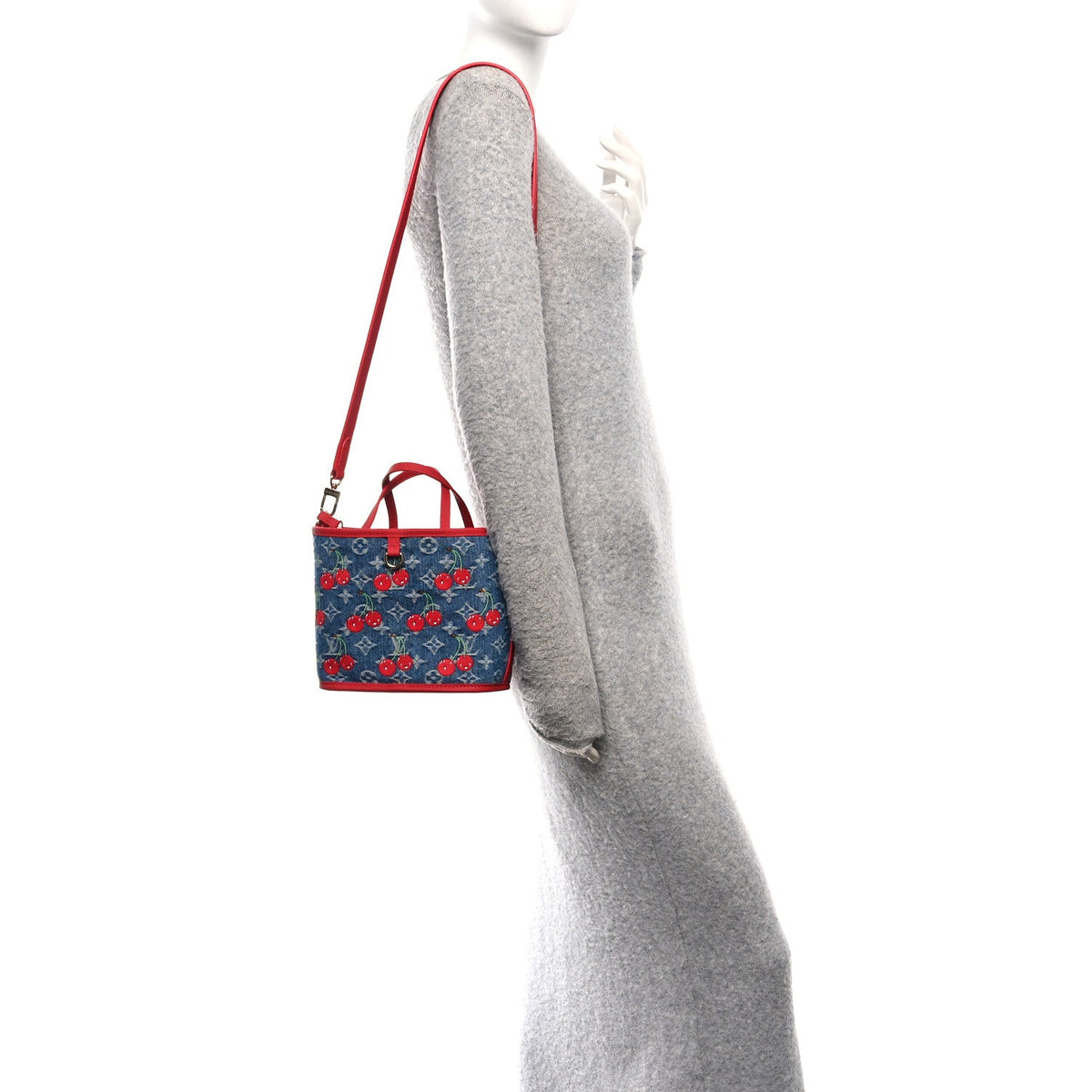 LV X TM Monogram Denim Cerises Neverfull Inside Out BB