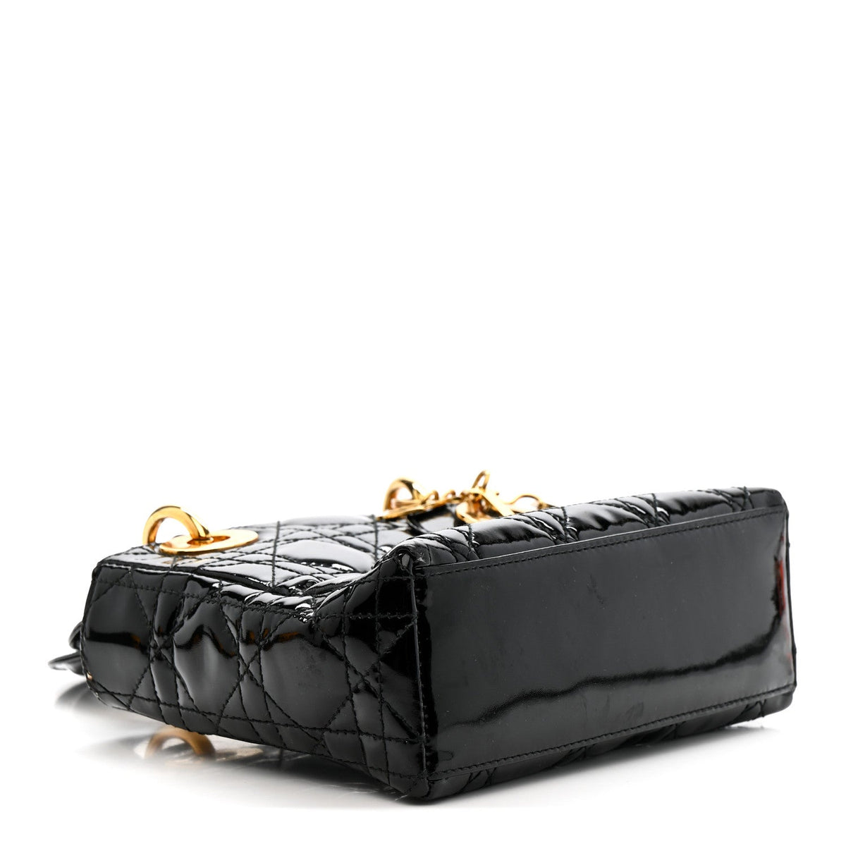 Patent Cannage Mini Lady Dior Black