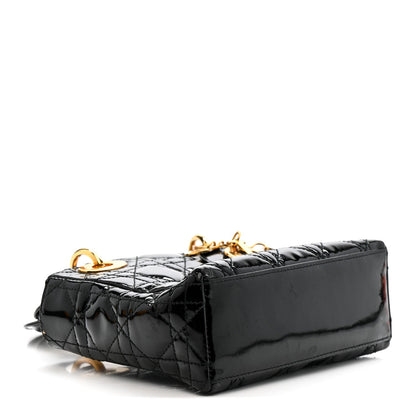 Patent Cannage Mini Lady Dior Black