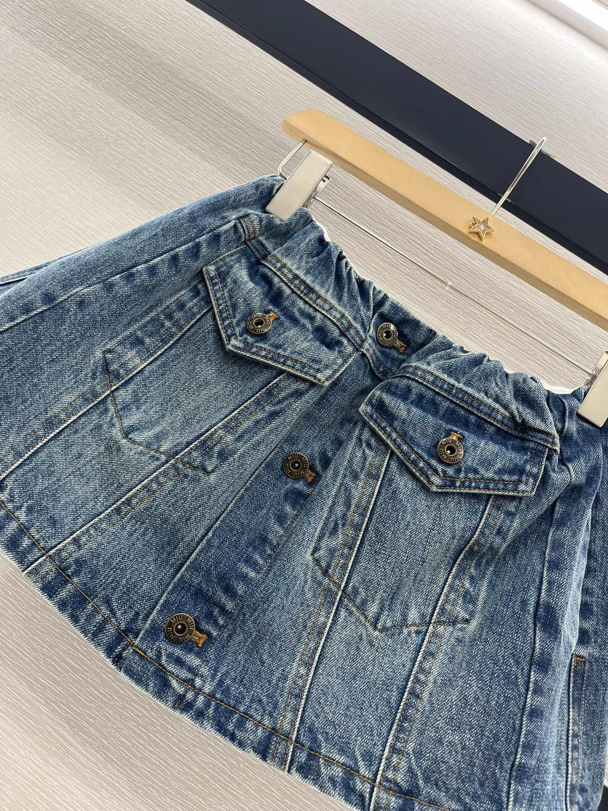 MIUMIU DENIM JACKET AND SKIRT SET 274644