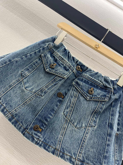 MIUMIU DENIM JACKET AND SKIRT SET 274644
