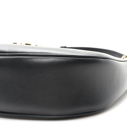 Smooth Calfskin Medium Strap Ava Triomphe Shoulder Bag Black