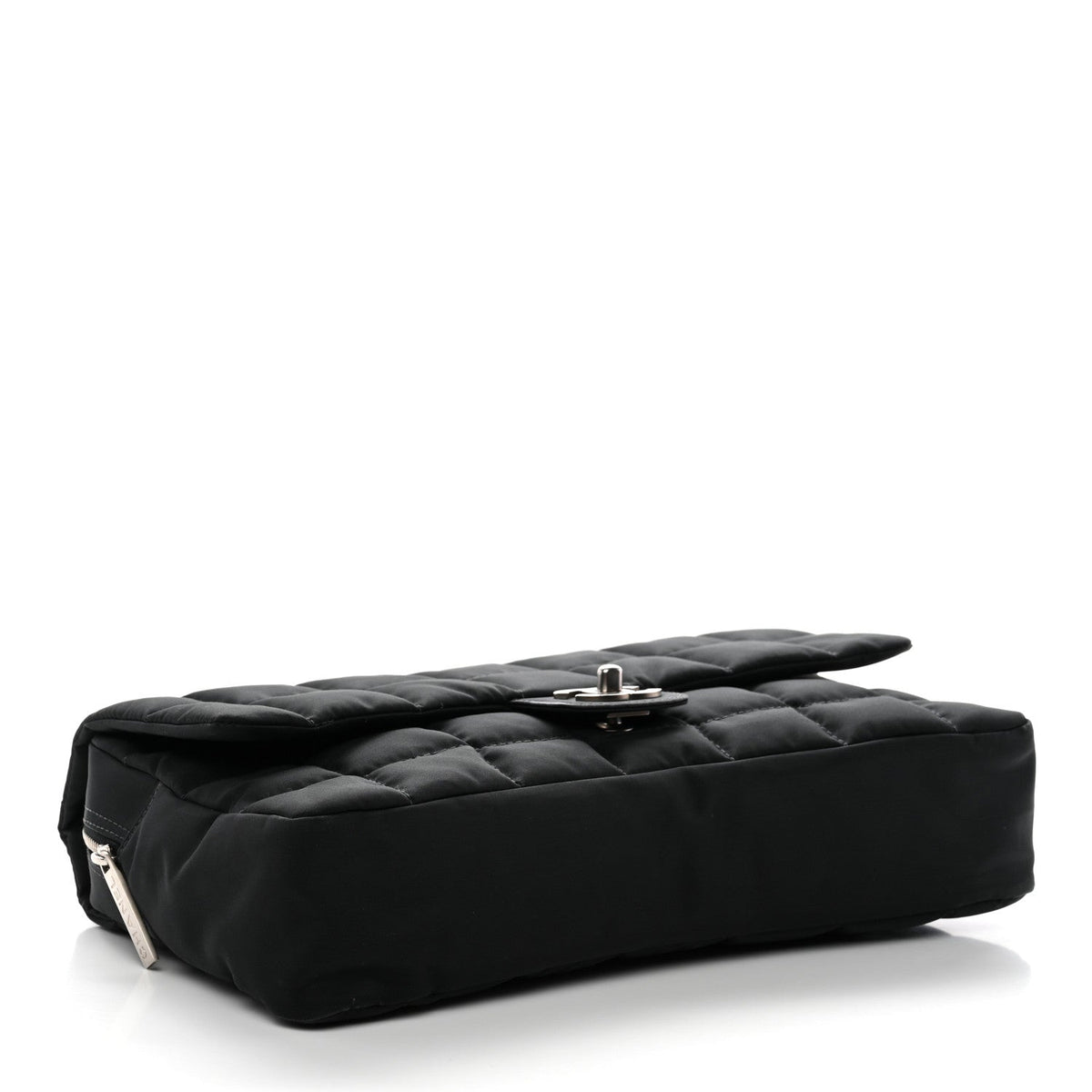 Nylon Square Quilted Flap Black