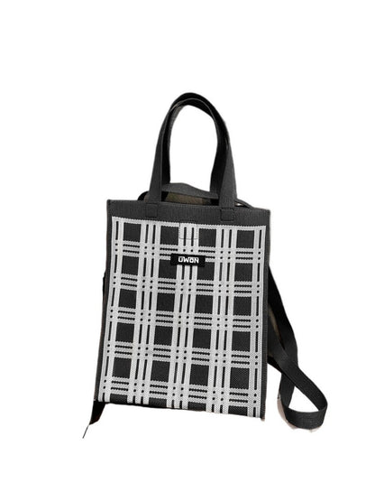 Cosbai - Black &amp; White Large Capacity Tote Bag - Bold &amp; Spacious