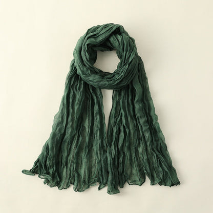 Scarvii - Solid Color Lightweight Ruched Scarf