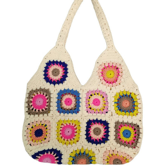 Crochet Granny Square Bag National Wind Hand Hook Bag
