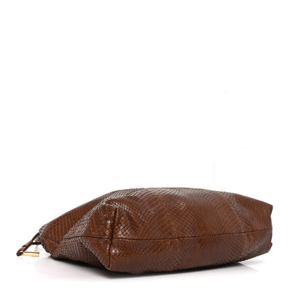 Snakeskin Angy Hobo Bag Brown