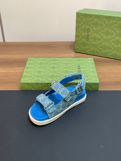 GG  SANDAL WITH DOUBLE G SKY CARO LAMBSKIN