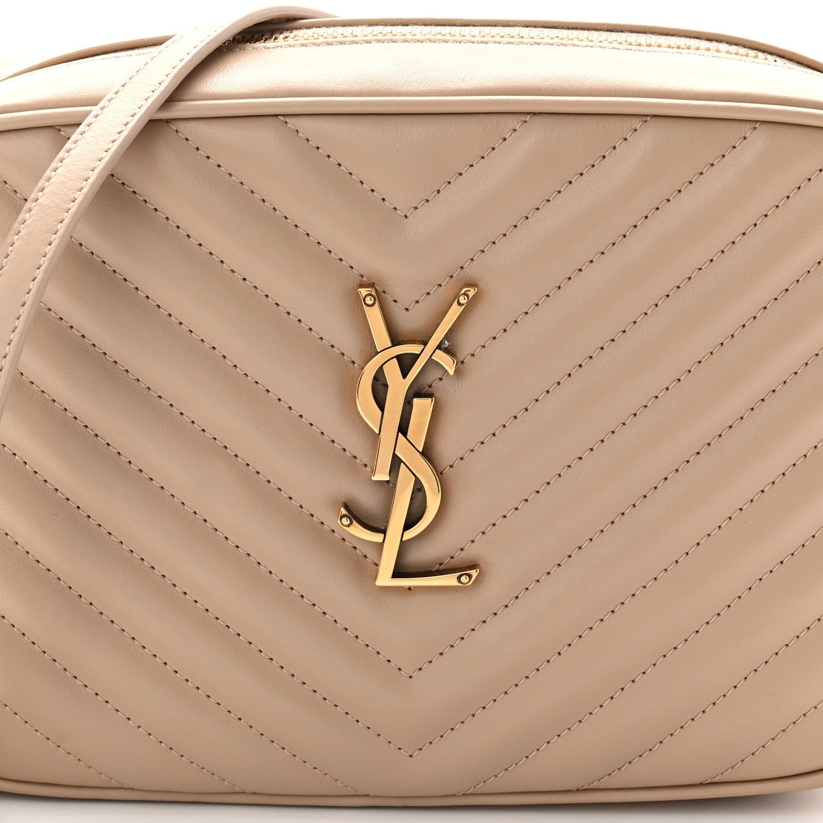 Calfskin Matelasse Monogram Lou Camera Bag Dark Beige