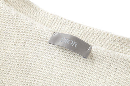 CD Pocket Cardigan White Cotton