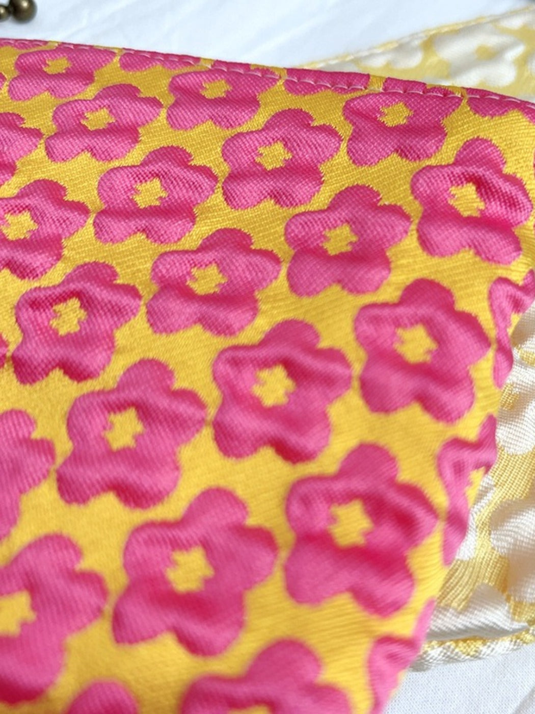 Cosbai - Floral Print Pouch Bag with Zipper - Practical &amp; Lovely