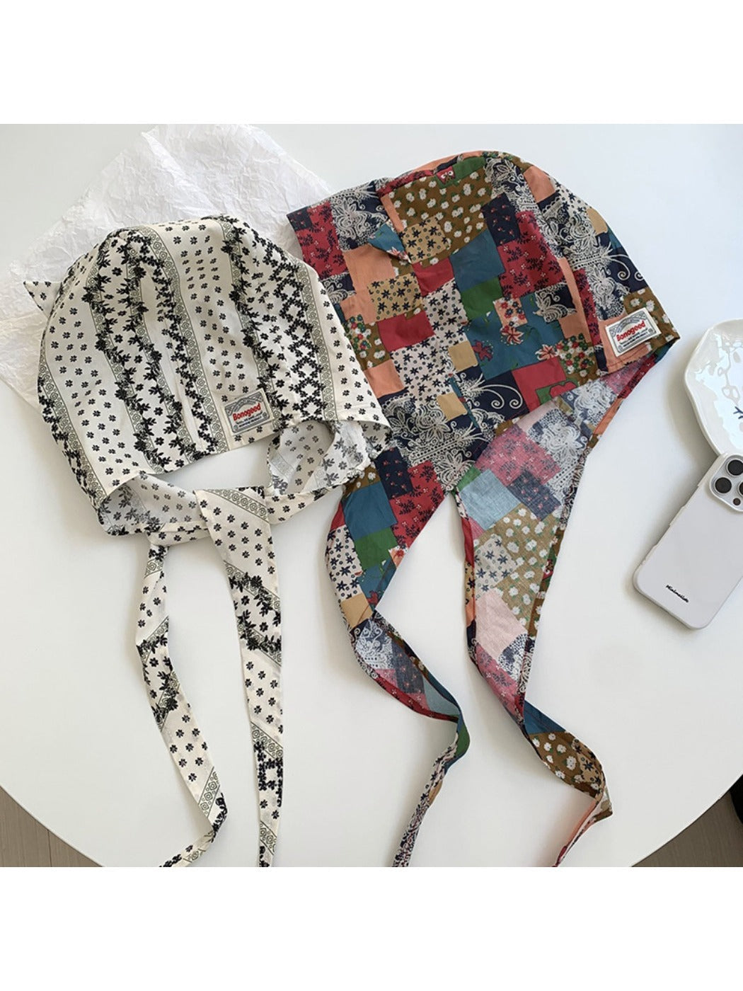 Haila - Fashion Print Hat-shaped Headscarf - Light &amp; Stylish