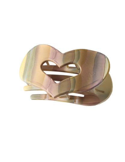 Iridescent Heart Flat Hair Claw Clip