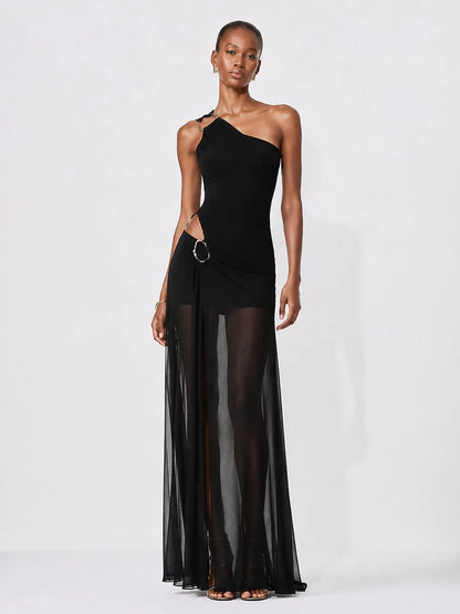 Odelia Sheer Cut-Out Maxi Dress