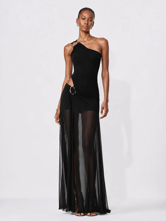 Odelia Sheer Cut-Out Maxi Dress