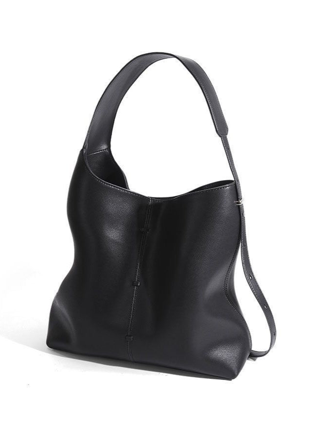 Soft Leather Tote Bag With Adjustable Shoulder Strap