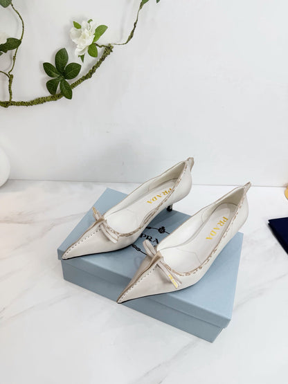 PRA 26SS Pump 55 Ivory Beige Cowhide 592406