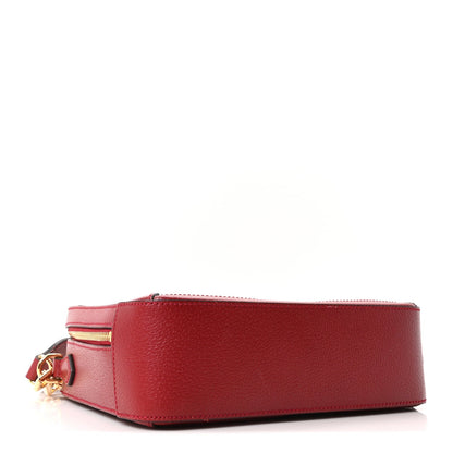GG Supreme Monogram Flora Web Small Ophidia Top Handle Shoulder Bag Hibiscus Red