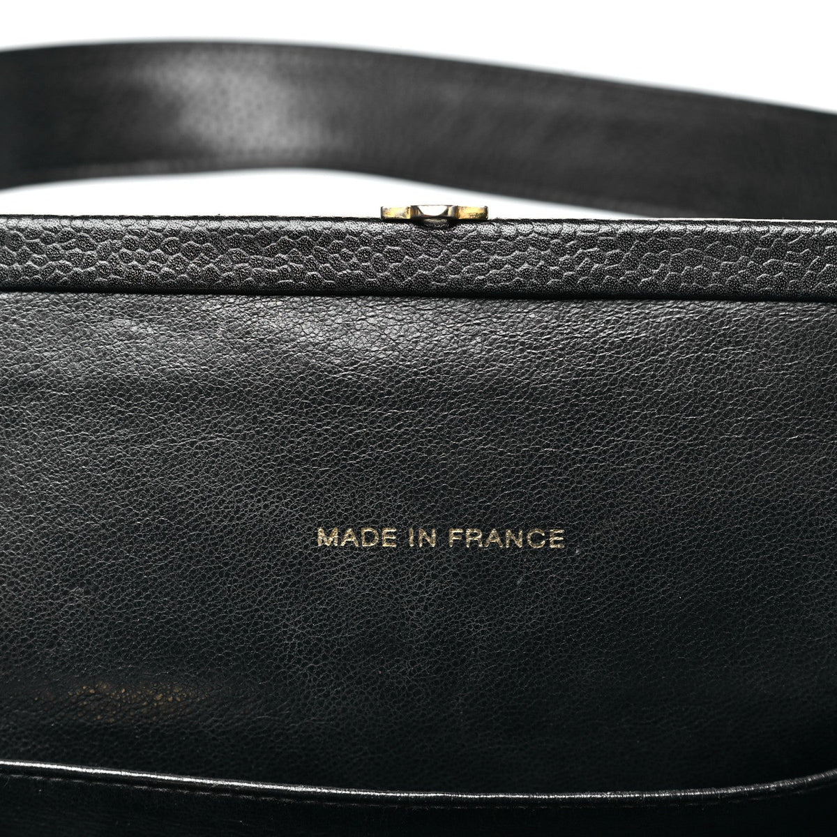 Caviar Quilted Frame Shoulder Bag Black