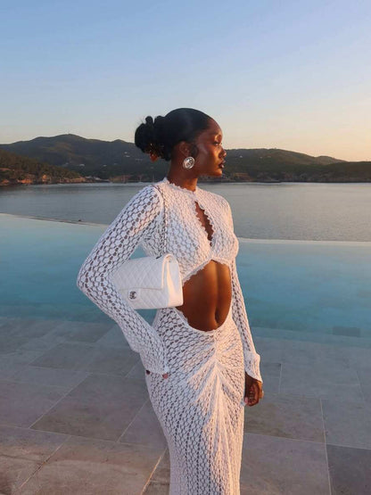 Freya Crochet Cutout Maxi Dress