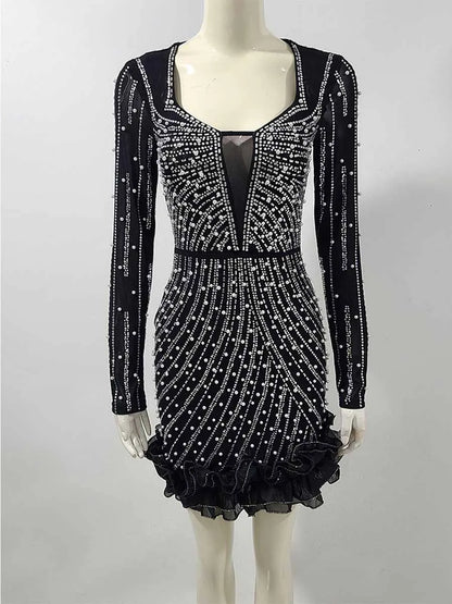 Sienna Diamond Bubble Bead Mini Dress