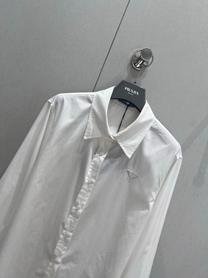 Prada 25 Long-sleeved Shirt White Cotton 218025