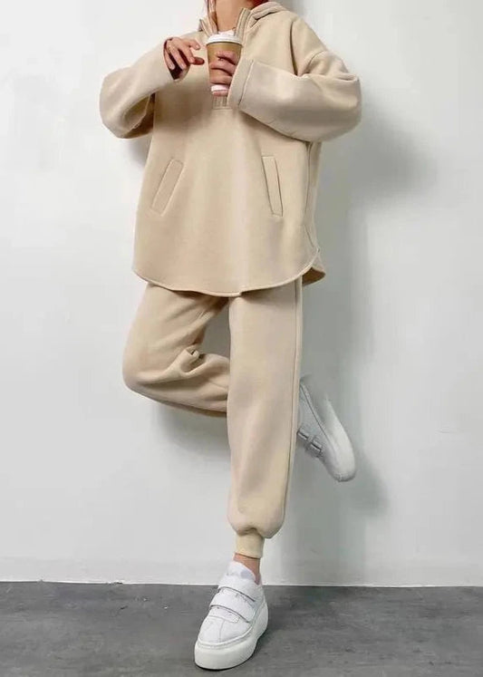 Hooded Lounge Set Cotton Soft Oversized