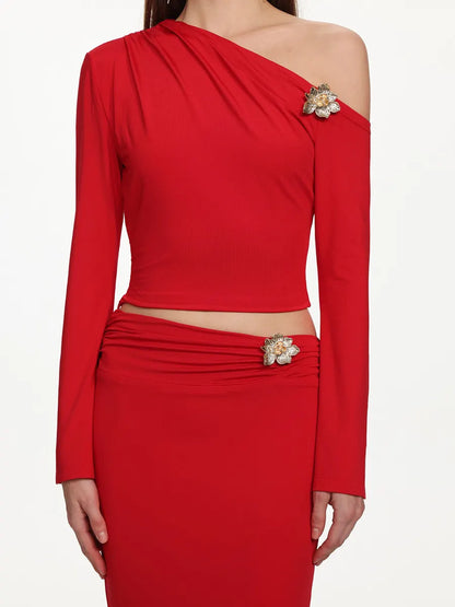 Gracelyn Romantic Contour Floral Hardware Two Piece Set