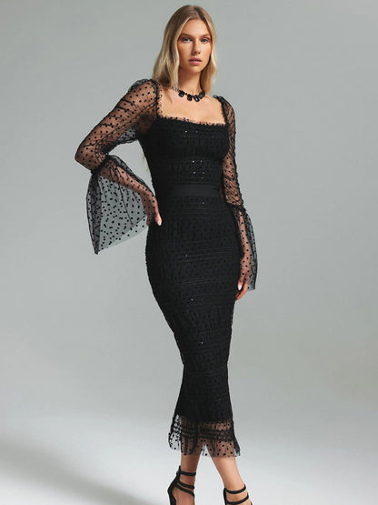 Indira Midi Dress In Black