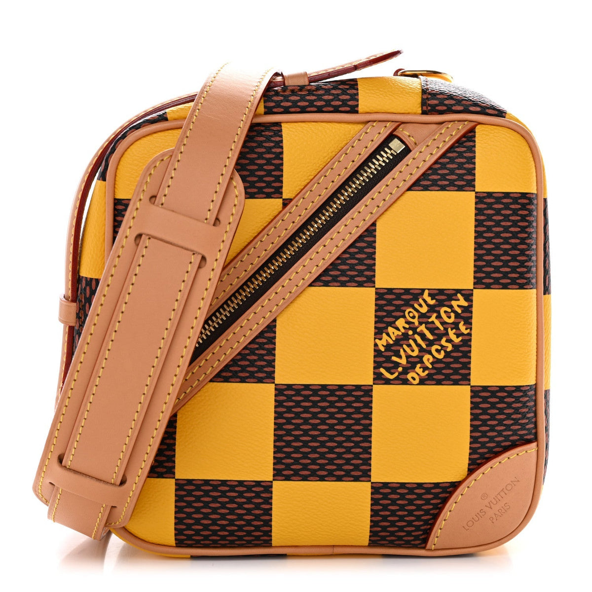Damier Pop Chess Messenger Jaune Mat