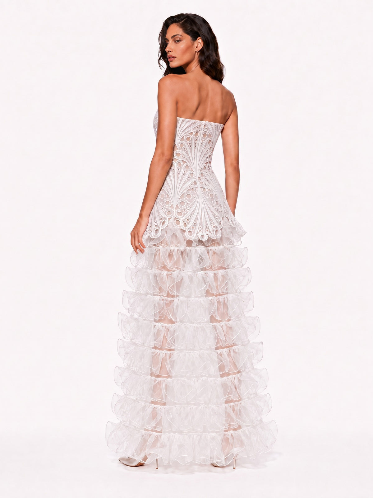 Iris Sheer Tulle Tiered Top and Maxi Skirt Set