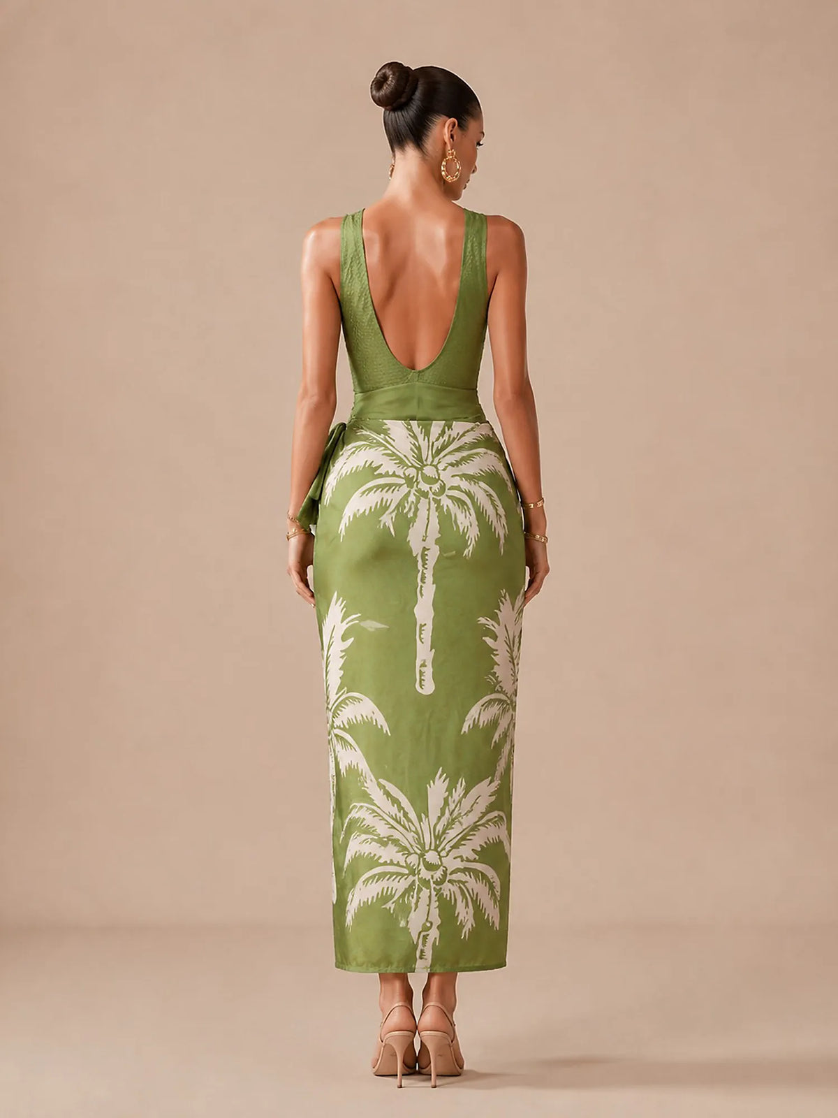 Victoria Printed Swimsuit Set In Green