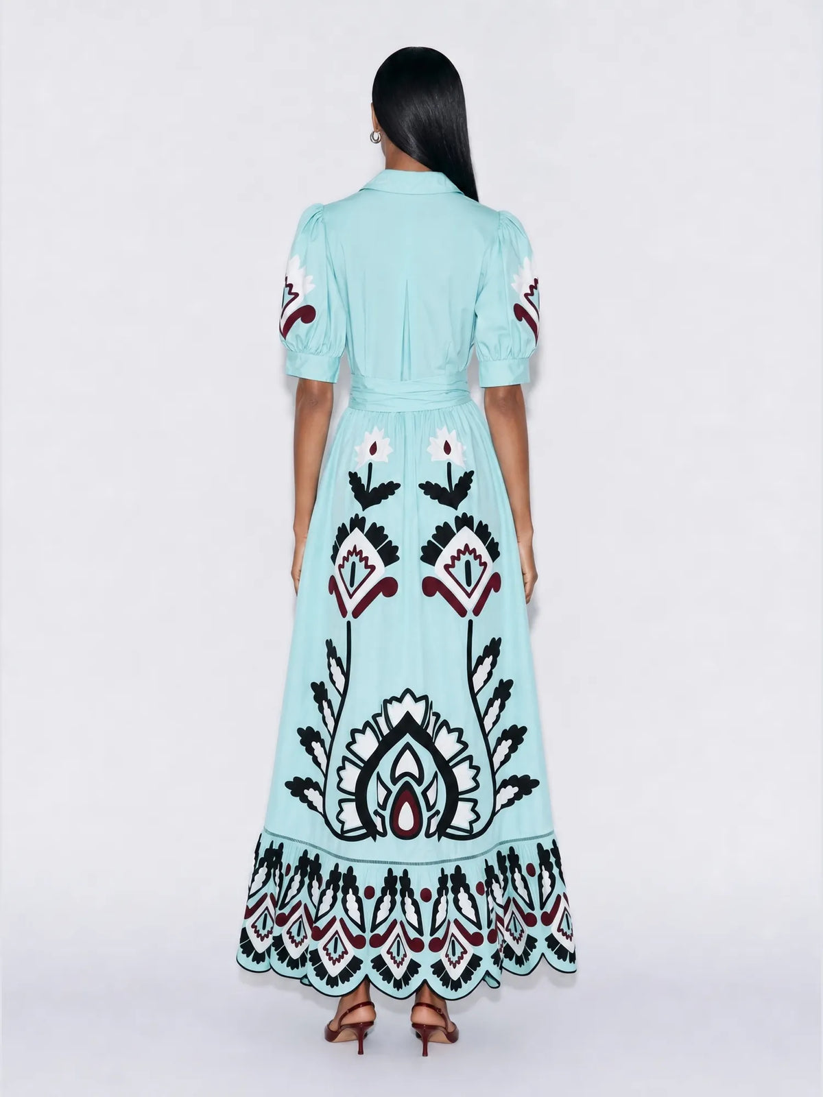 Celia Abstract print Shirt Maxi Dress