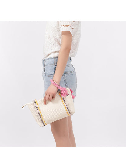 Cosbai - Brown Minimalist Woven Clutch Bag - Boho &amp; Chic