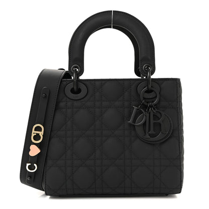 Ultra Matte Calfskin Cannage Small My ABCDior Lady Dior Black