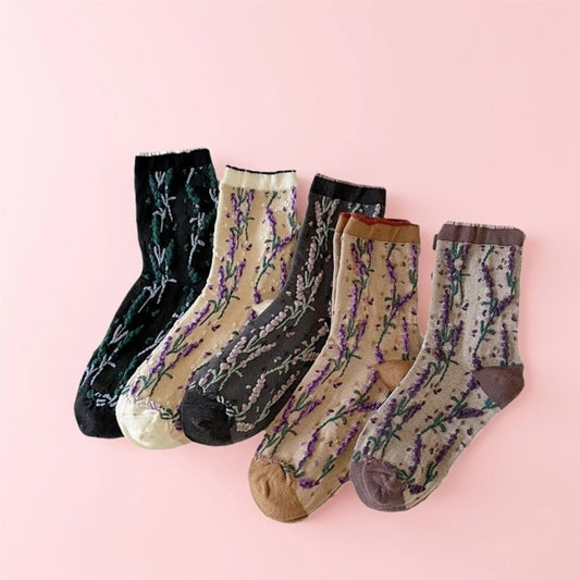 Rufia - Vintage Floral Relief Crew Socks