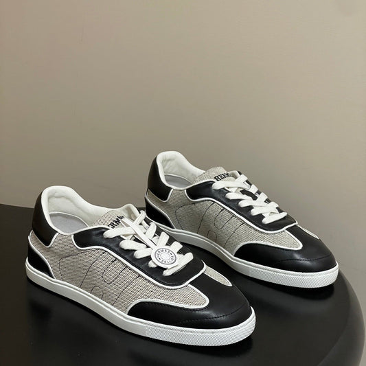 Hermes 26 Match Sneakers Black Gray in Calfskin 594336