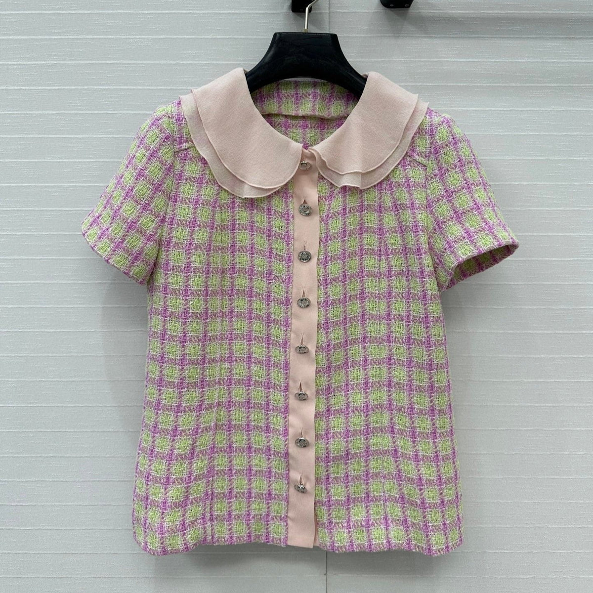CC SHORT-SLEEVE TWEED TOP 268292