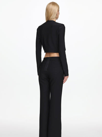 Olivia Classic Long Sleeve Gold Button Bandage Two Piece Set