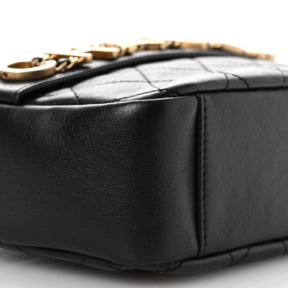 Calfskin Quilted Enchained Camera Case Bag Black
