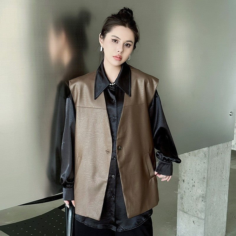 Ribbed Jacquard Solid Color Vest