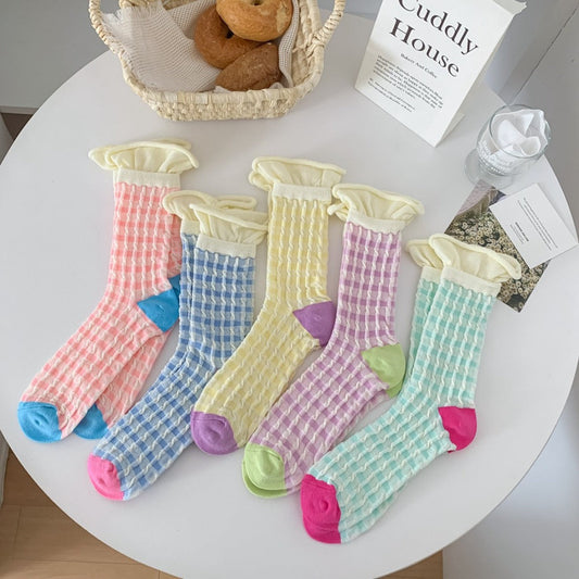 Rufia - Candy-Colored Mesh Long Socks