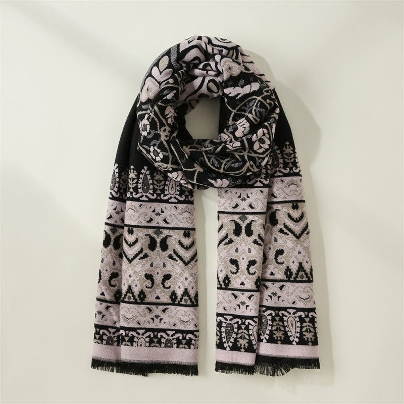 Reversible Printing Imitated Cashmere Shawl Scarf