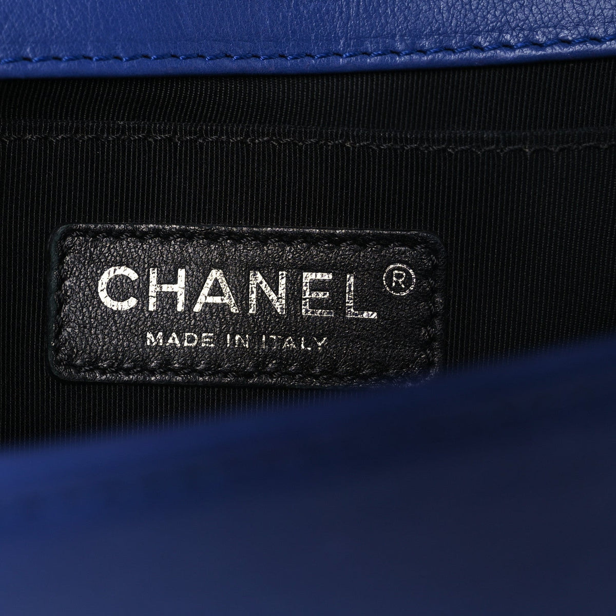 Calfskin Quilted Medium Boy Flap Blue