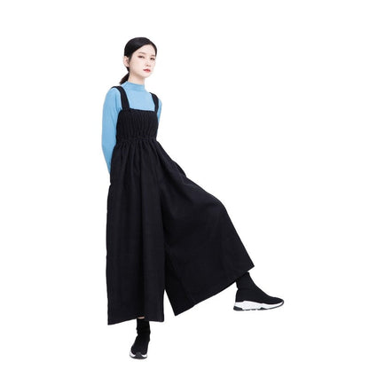 Cotton Polyester Wide Leg Suspenders Overalls Pants