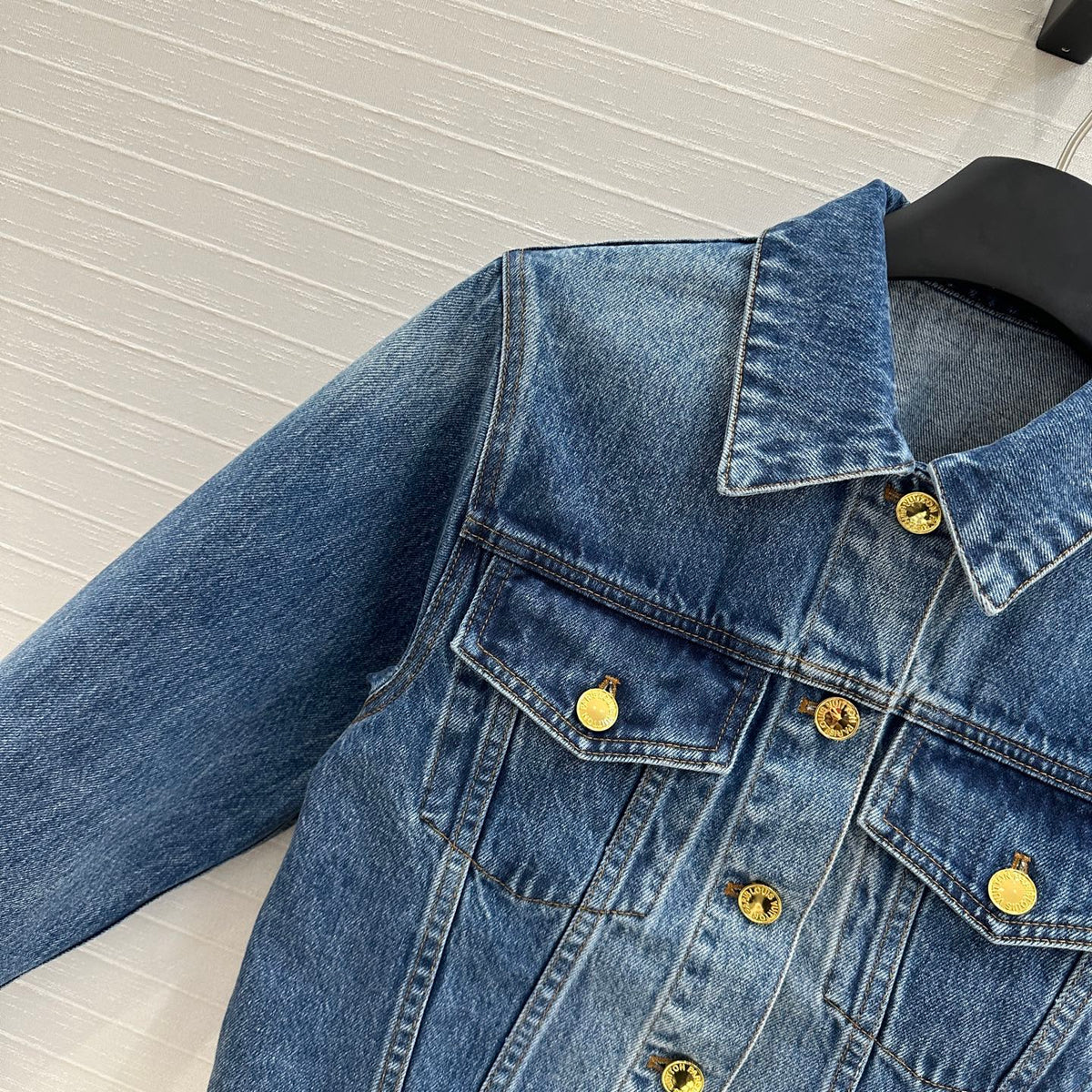 LV 25 Denim Jacket Blue Cotton