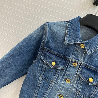 LV 25 Denim Jacket Blue Cotton