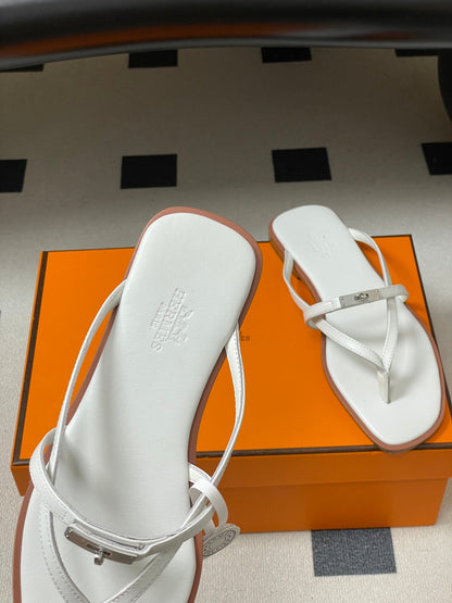 HM Miss Sandal White in Calfskin 593825